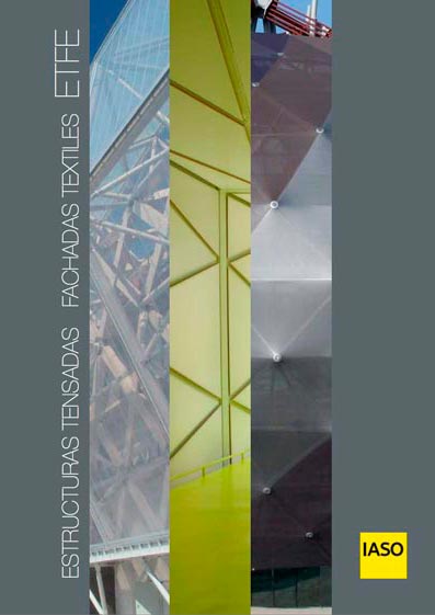 Portada en tres imagenes verticales de estructuras tensadas