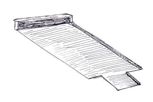 Dibujo de una cubierta automática de lamas para piscinas
