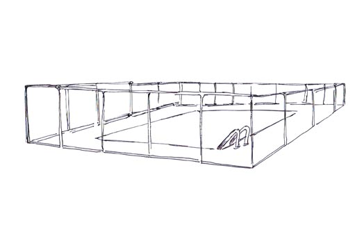 Dibujo de una valla de seguridad para piscinas