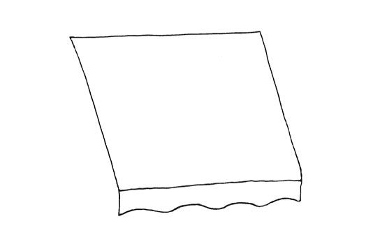 Dibujo de un toldo de protecció solar