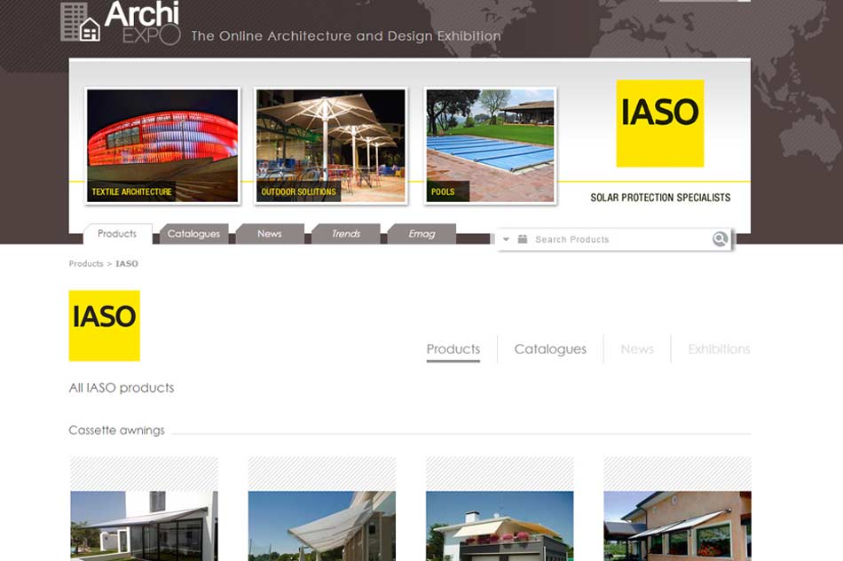 Imagen de la web de archiexpo con productos de iaso