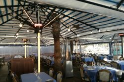Heaters installed in a restaurant