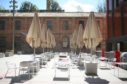 Indus parasols with closed planter