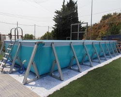 Detachable plus pool with ladder
