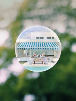 Striped awning - Photography by Sauleda
