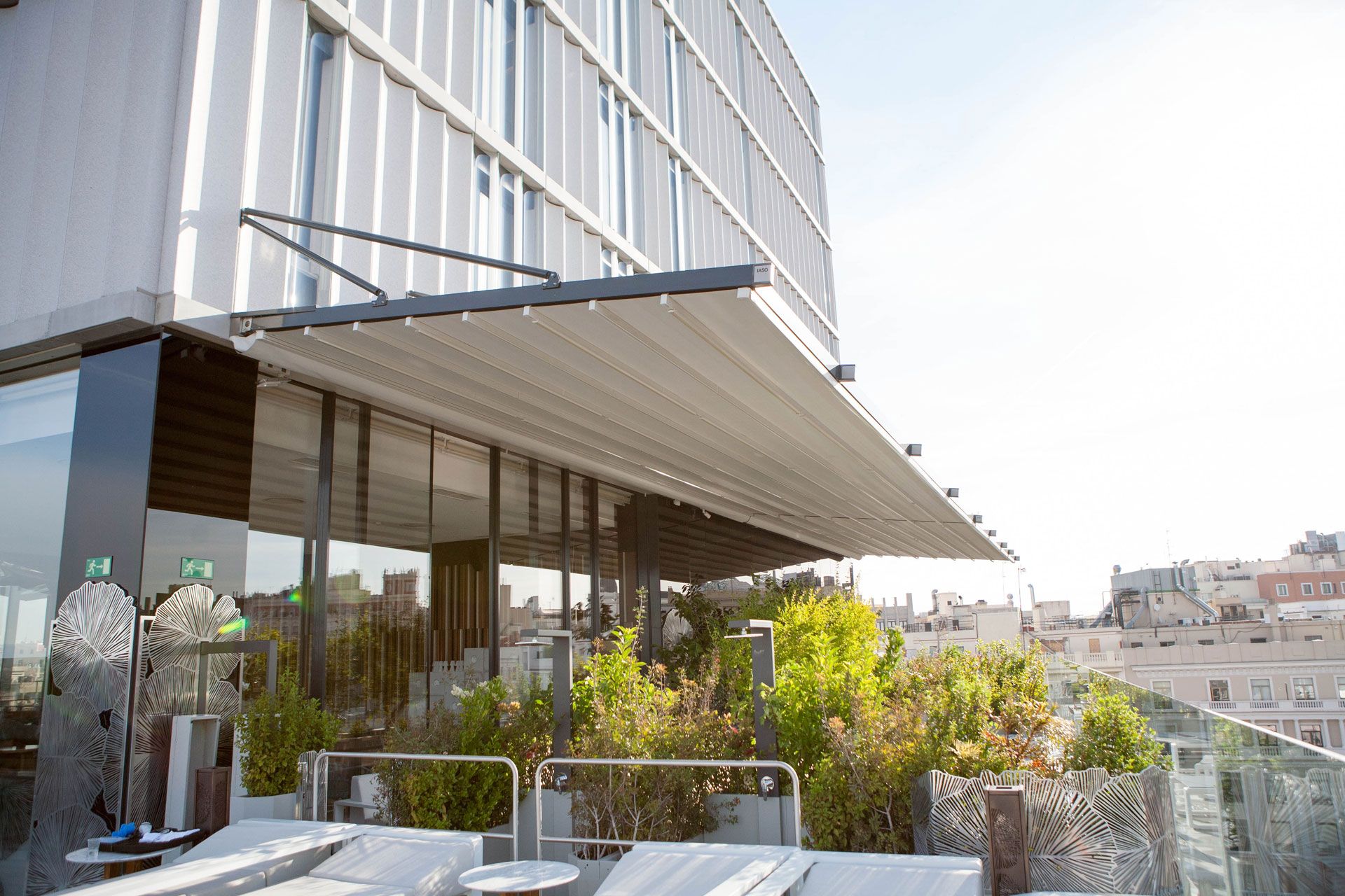 Argus pergola on the terrace of the VP hotel in Madrid