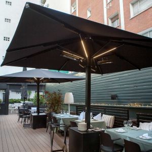 Parasol Azores with lighting on the rods