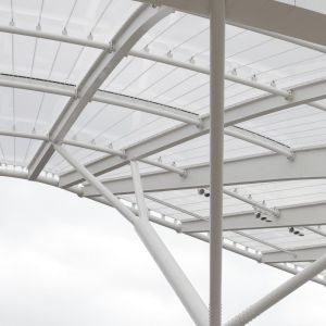 ETFE cover in the corner of the gallery