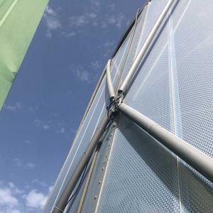 Exterior part of the building covered with screen-printed ETFE sheet.