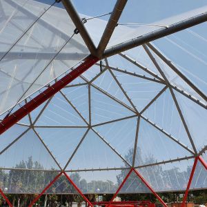 ETFE dome from inside the structure.