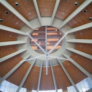 Skylight on the hotel roof.