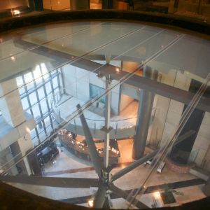 View of the fan thanks to the transparency of the ETFE sheet.