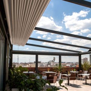 Nian pergola pick up on the hotel terrace