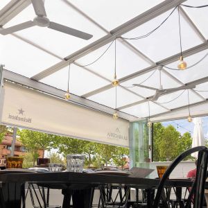 TKM pergola with retractable curtains