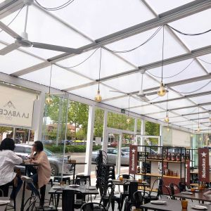 Interior of the pergola TKM installed in a restaurant
