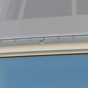 Covering a building window.