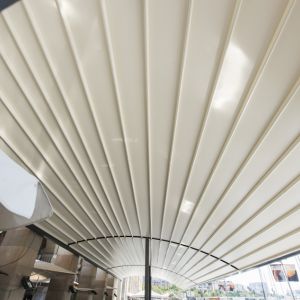 Interior of the pergola with LED lighting