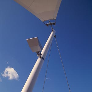 Mástil de la estructura tensada al Cay beach
