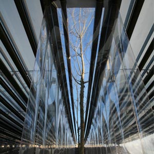 Cubierta ETFE con pendiente en restaurante Les Cols