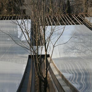 Cubierta ETFE con pendiente en restaurante Les Cols