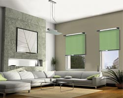 cortina interior rs laylight verde en salon