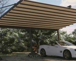 Estructura de cubierta para resguardar coches